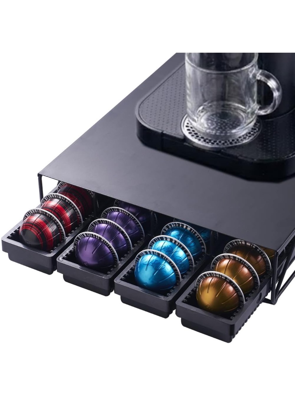 New Open Box Organizer Drawer Holder Compatible with Nespresso Vertuo Capsules